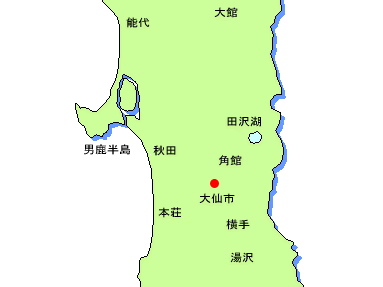 秋田県の地図